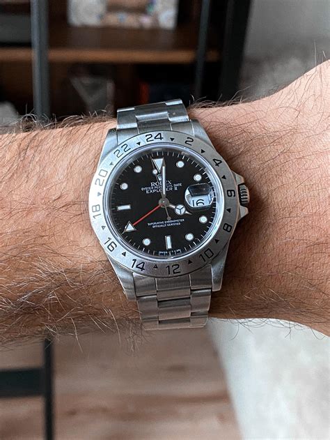 rolex explorer 2 black dial on wrist|Rolex explorer 2 16570 price.